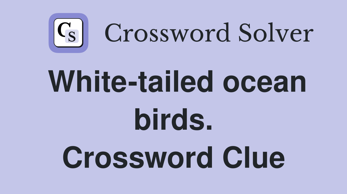 White-tailed ocean birds. Crossword Clue