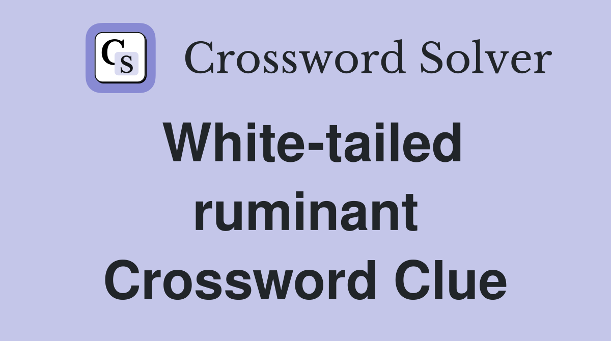 White-tailed ruminant Crossword Clue