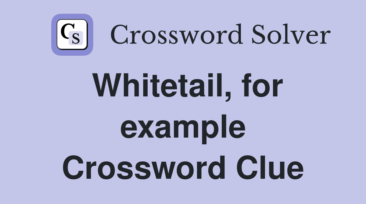 Whitetail, for example Crossword Clue