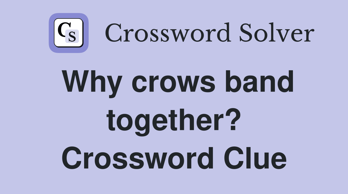 Why crows band together? Crossword Clue