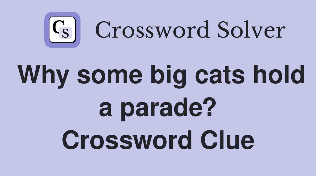 Why some big cats hold a parade? Crossword Clue