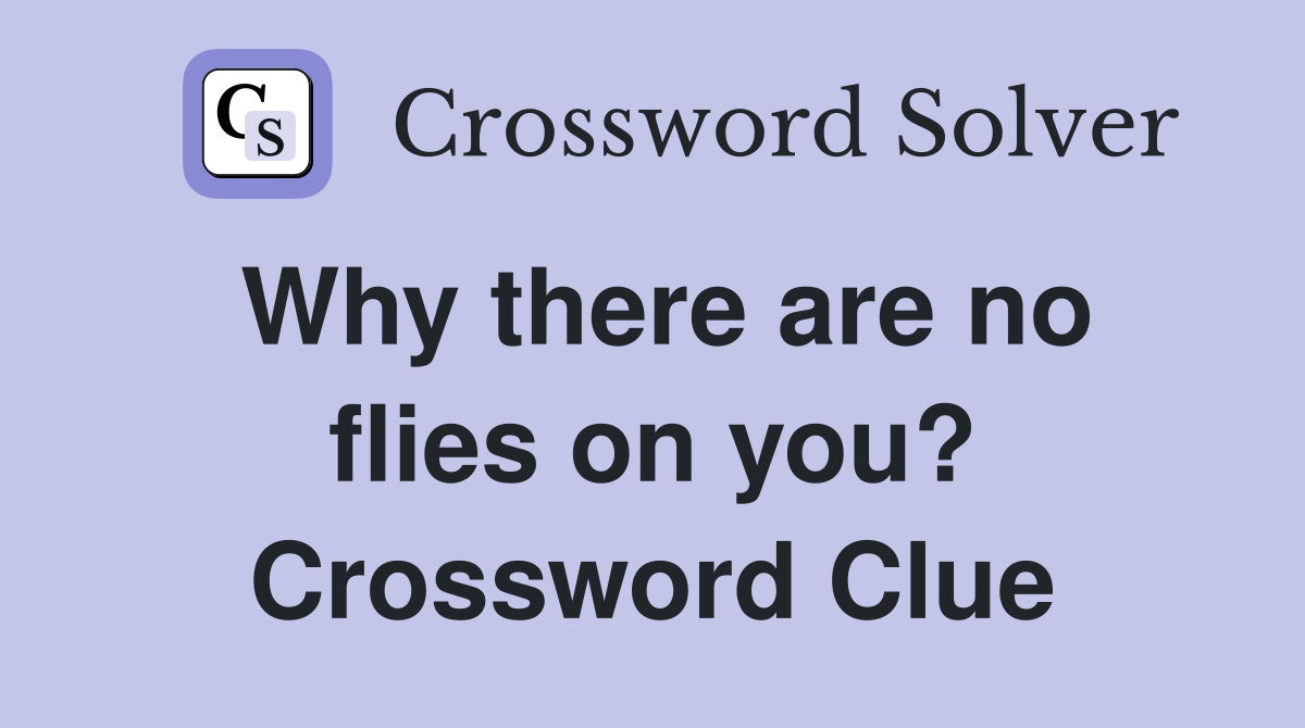 Why there are no flies on you? Crossword Clue