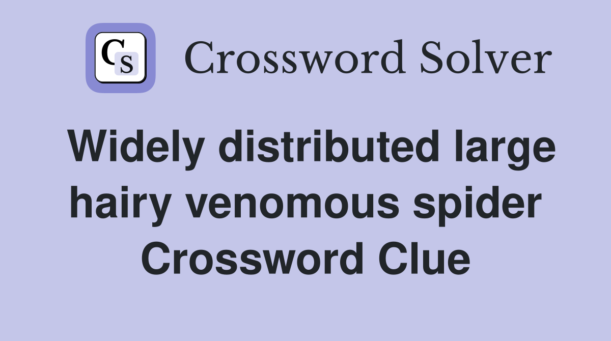 Widely distributed large hairy venomous spider Crossword Clue