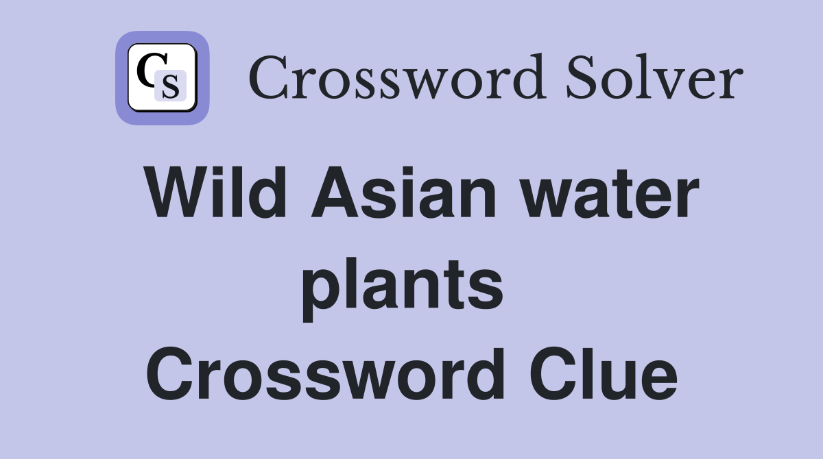 Wild Asian water plants  Crossword Clue