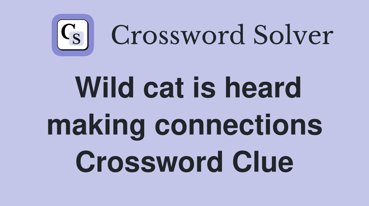 Wild cat is heard making connections Crossword Clue