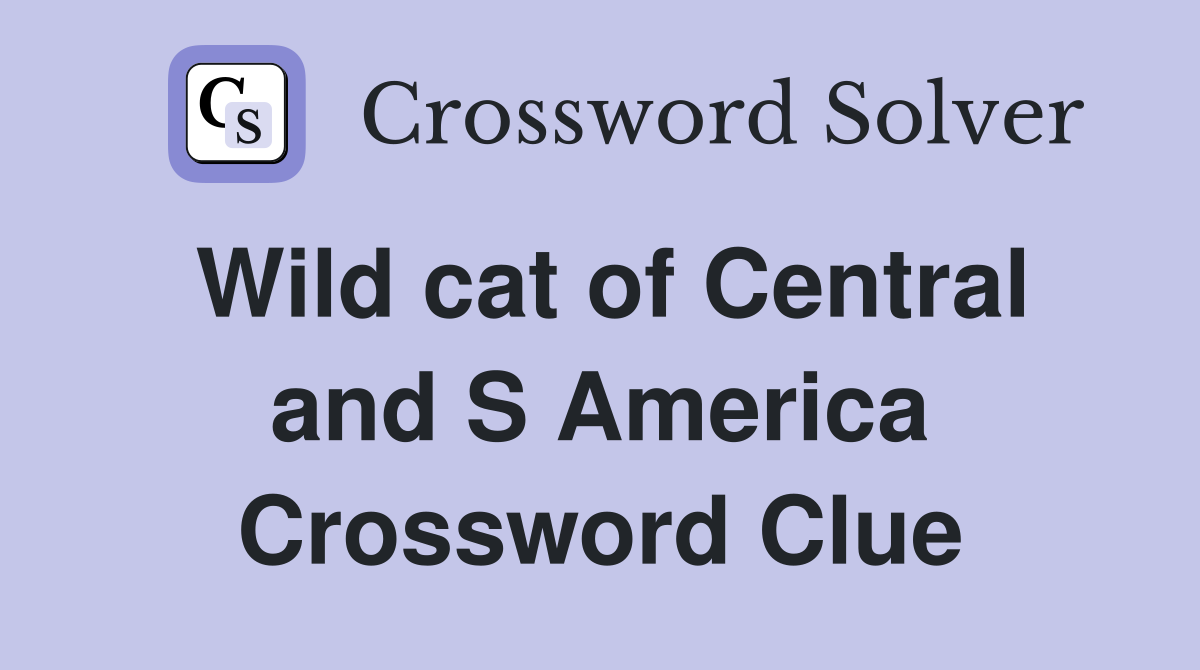 Wild cat of Central and S America Crossword Clue