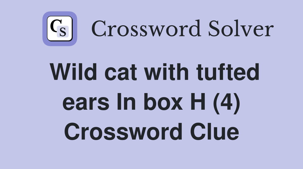 Wild cat with tufted ears In box H (4) Crossword Clue