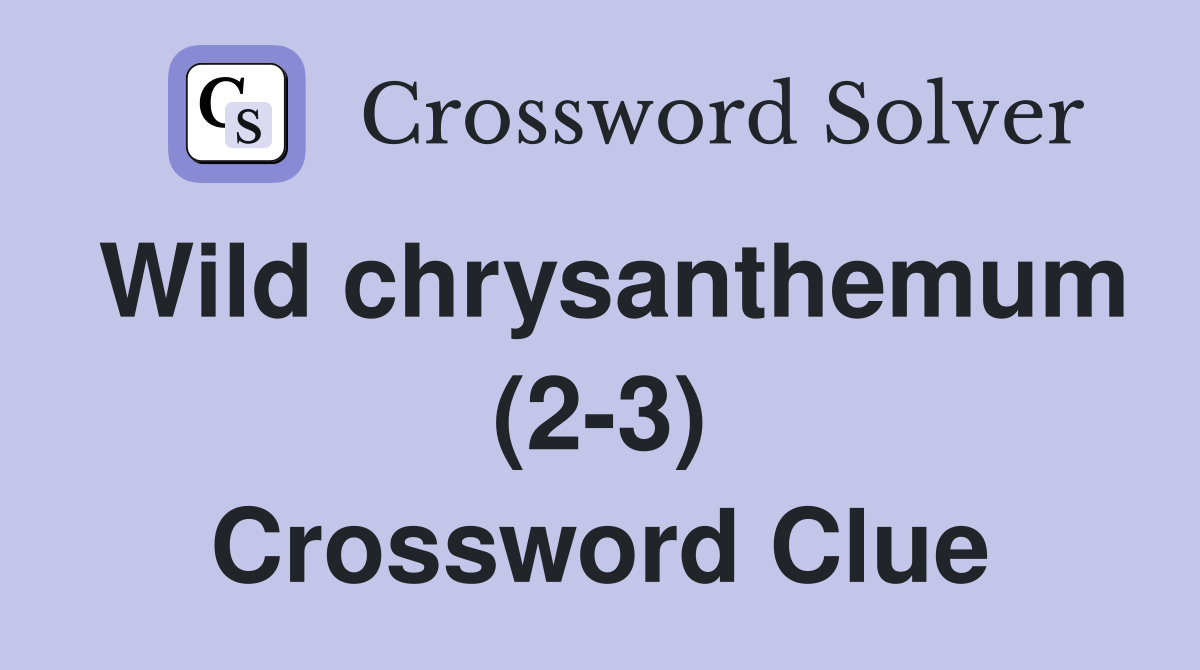 Wild chrysanthemum (2-3) Crossword Clue