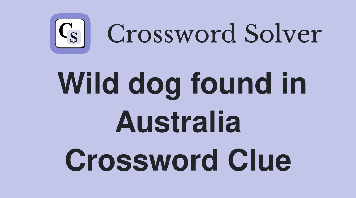 Wild dog found in Australia Crossword Clue