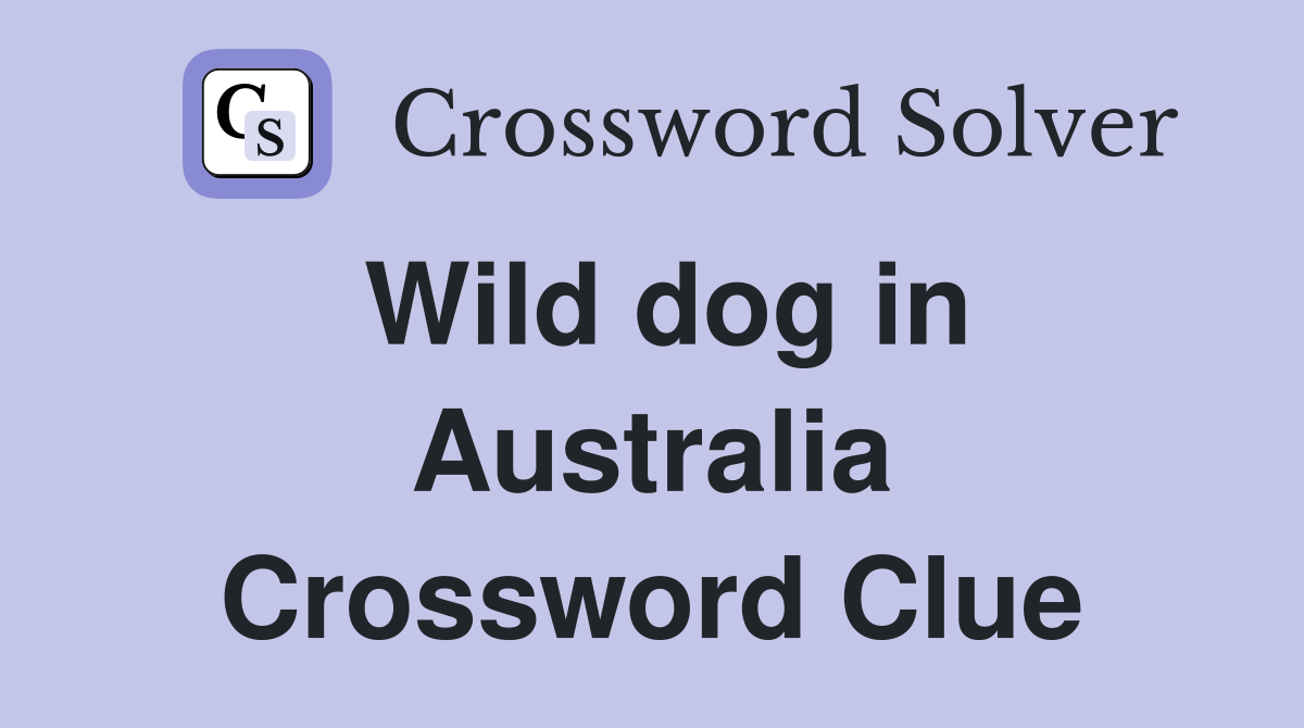 Wild dog in Australia Crossword Clue