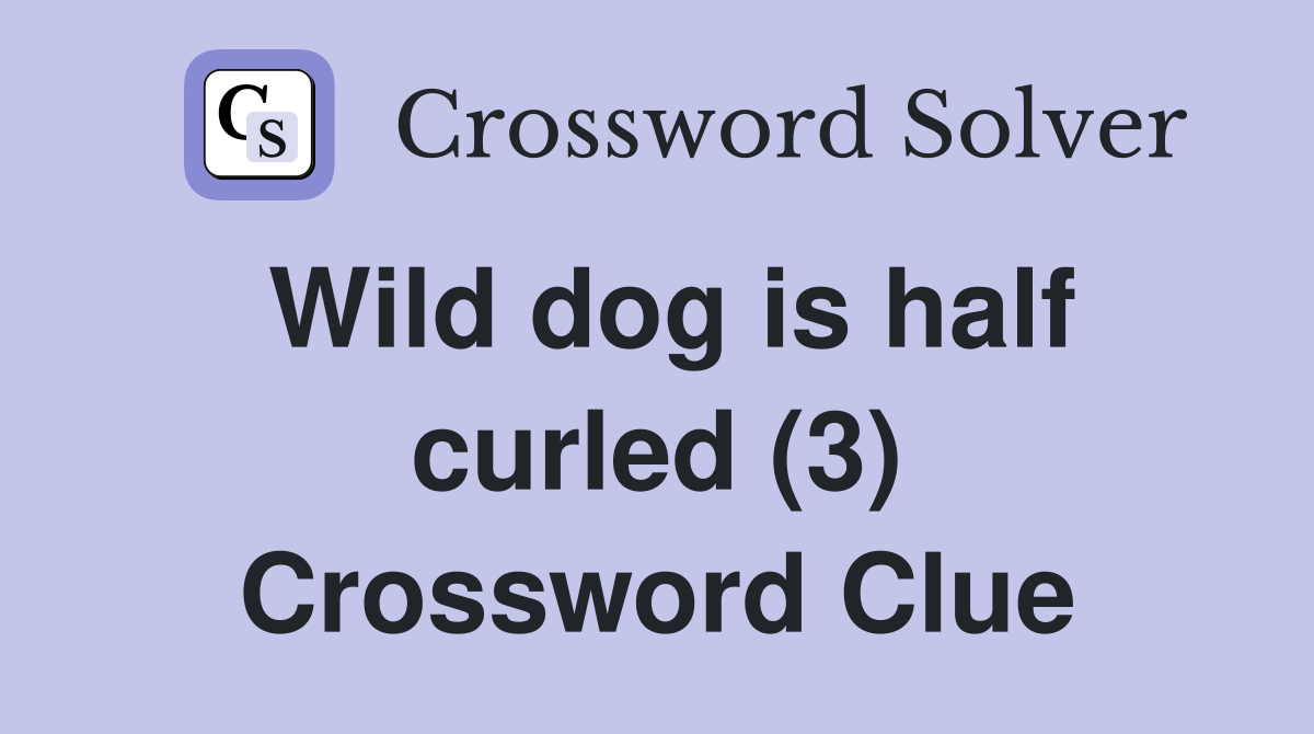 Wild dog is half curled (3) Crossword Clue