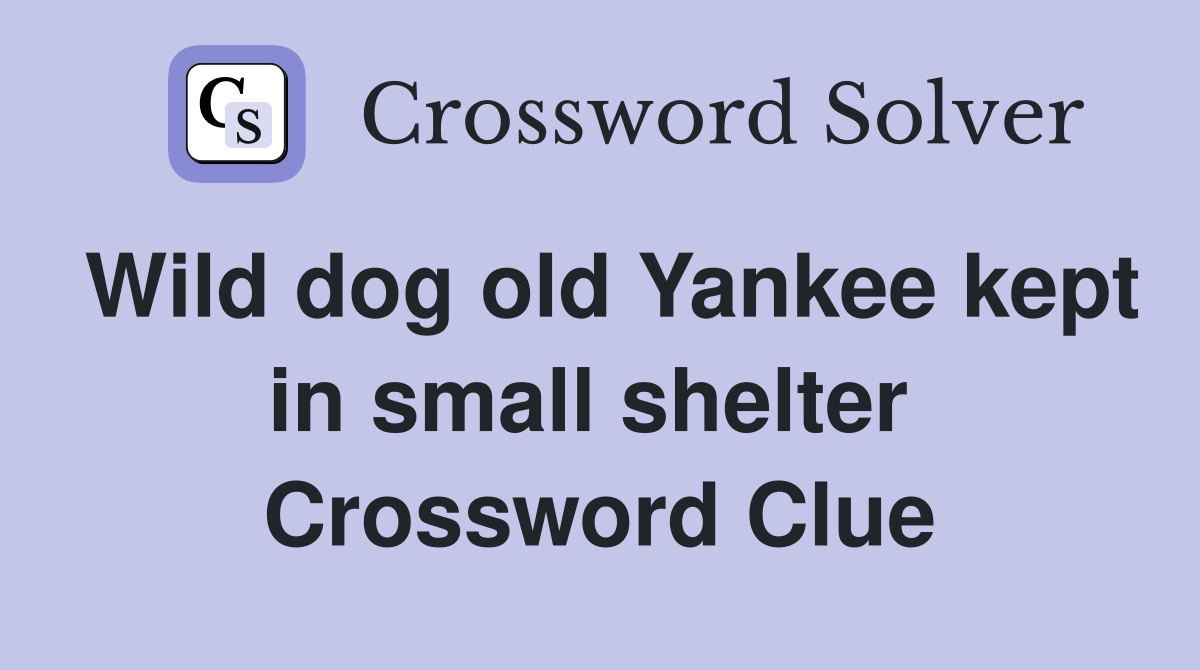 Wild dog old Yankee kept in small shelter  Crossword Clue
