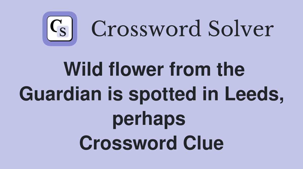 Wild flower from the Guardian is spotted in Leeds, perhaps  Crossword Clue