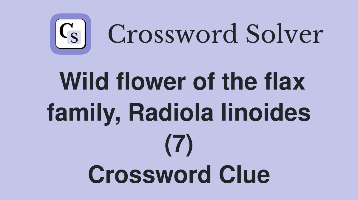 Wild flower of the flax family, Radiola linoides (7) Crossword Clue