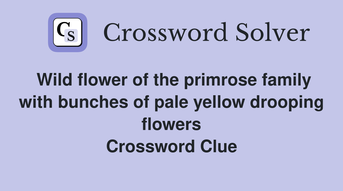 Wild flower of the primrose family with bunches of pale yellow drooping flowers Crossword Clue