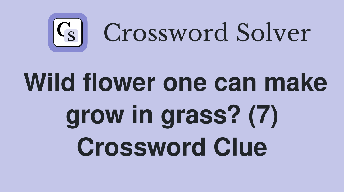 Wild flower one can make grow in grass? (7) Crossword Clue