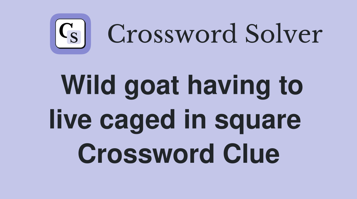 Wild goat having to live caged in square  Crossword Clue