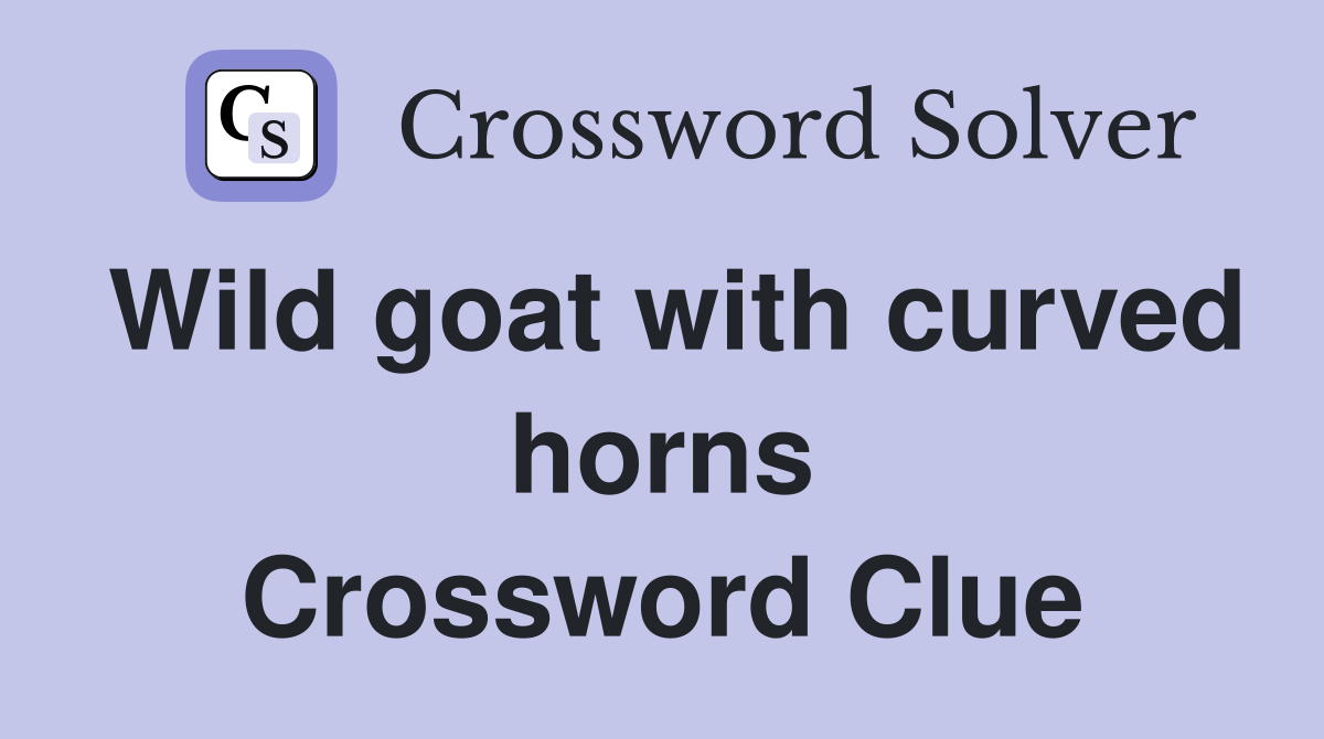 Wild goat with curved horns Crossword Clue