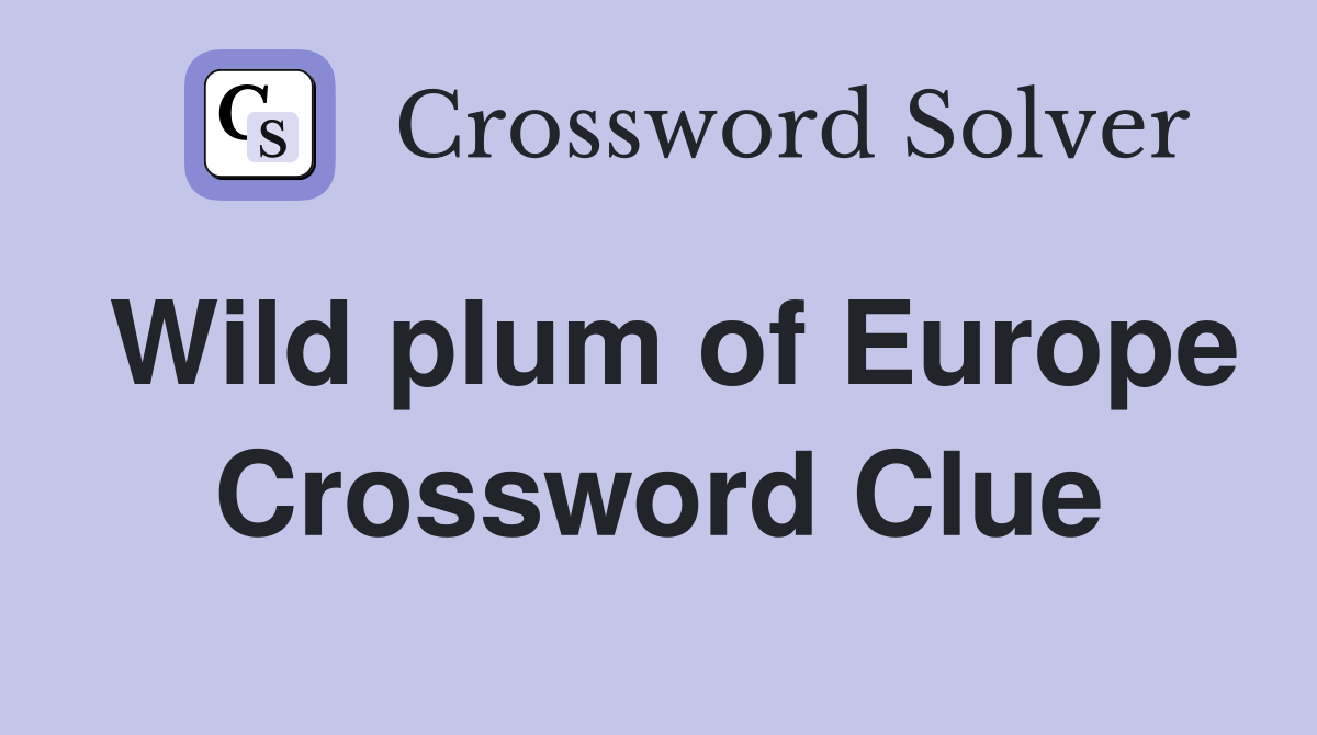 Wild plum of Europe Crossword Clue