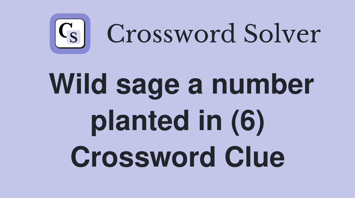Wild sage a number planted in (6) Crossword Clue