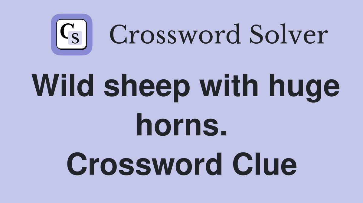 Wild sheep with huge horns. Crossword Clue
