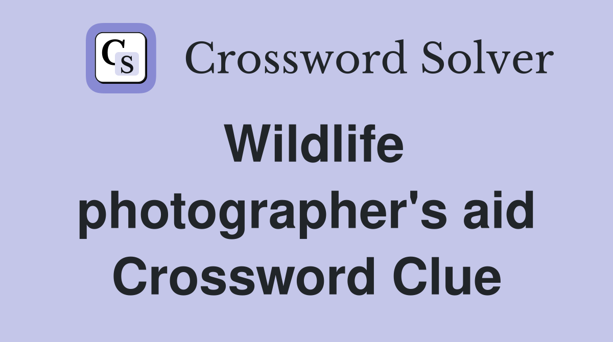 Wildlife photographer's aid Crossword Clue