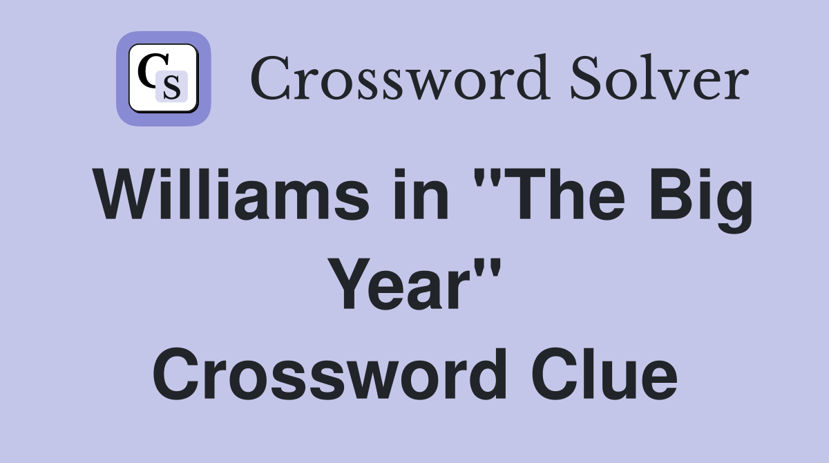 Williams in "The Big Year" Crossword Clue