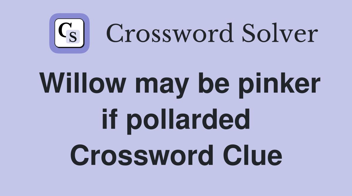 Willow may be pinker if pollarded Crossword Clue