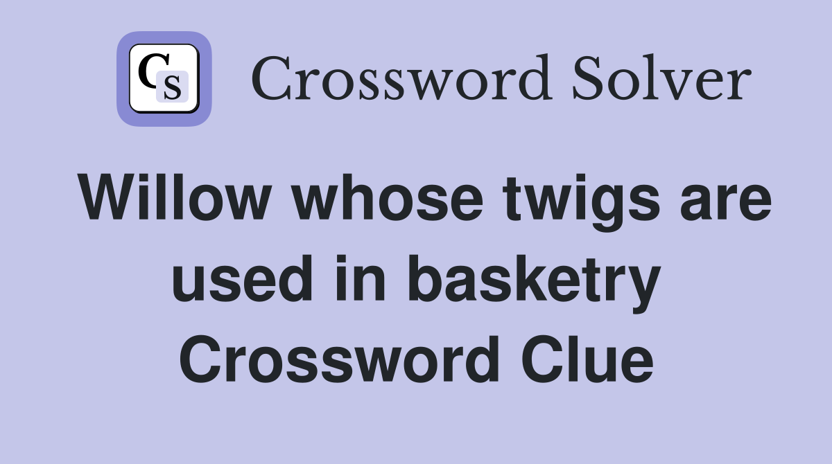 Willow whose twigs are used in basketry Crossword Clue