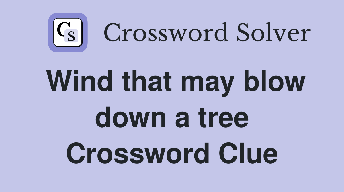 Wind that may blow down a tree Crossword Clue