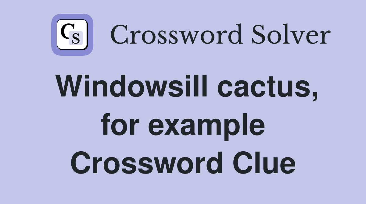 Windowsill cactus, for example Crossword Clue