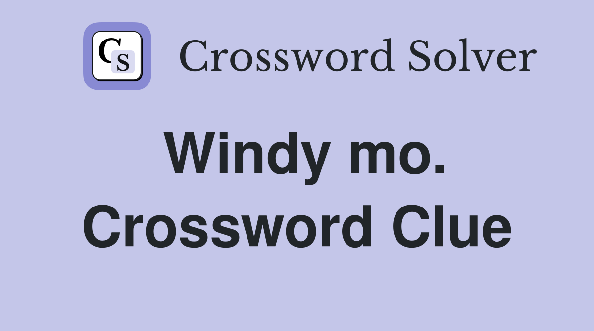 Windy mo. Crossword Clue