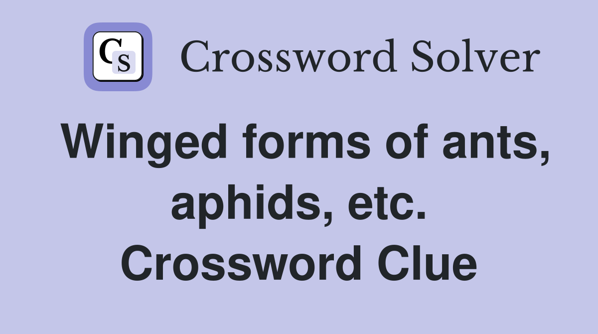 Winged forms of ants, aphids, etc. Crossword Clue