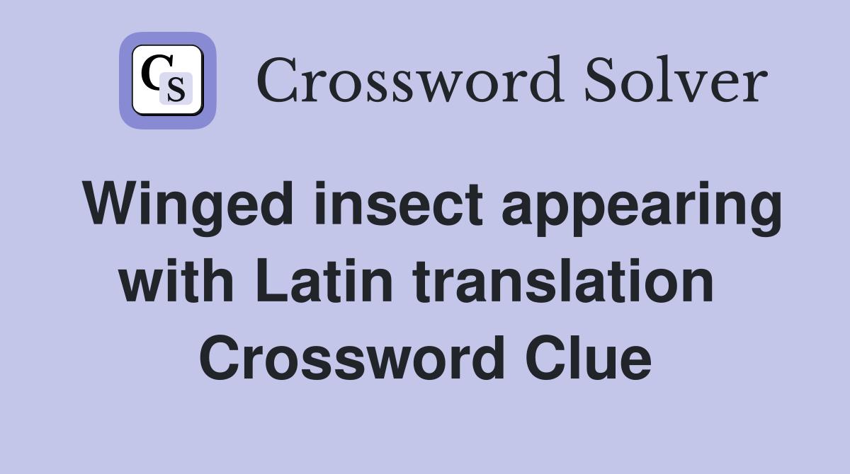 Winged insect appearing with Latin translation  Crossword Clue