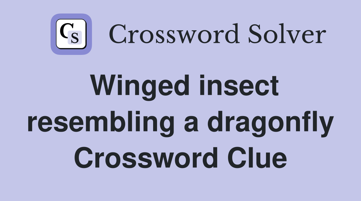 Winged insect resembling a dragonfly Crossword Clue