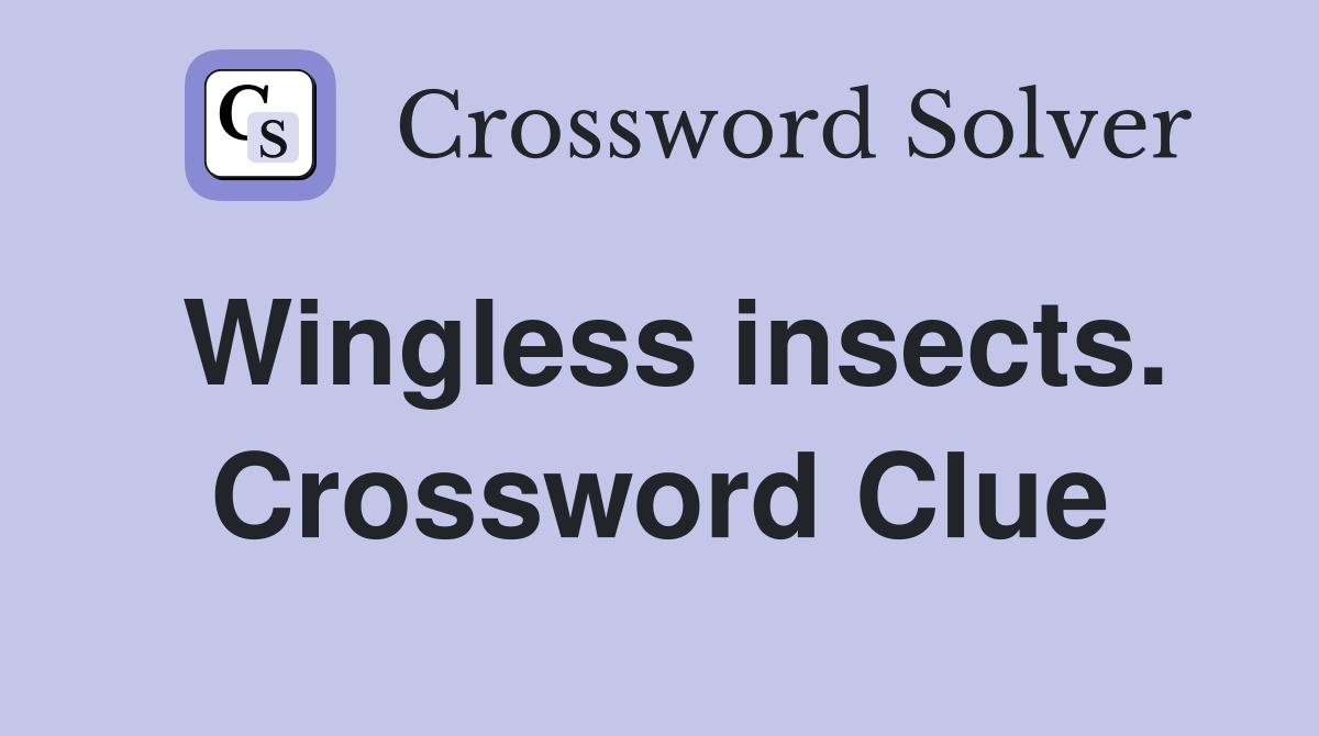 Wingless insects. Crossword Clue
