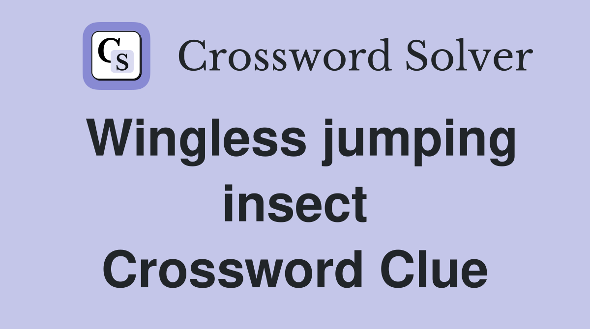 Wingless jumping insect Crossword Clue