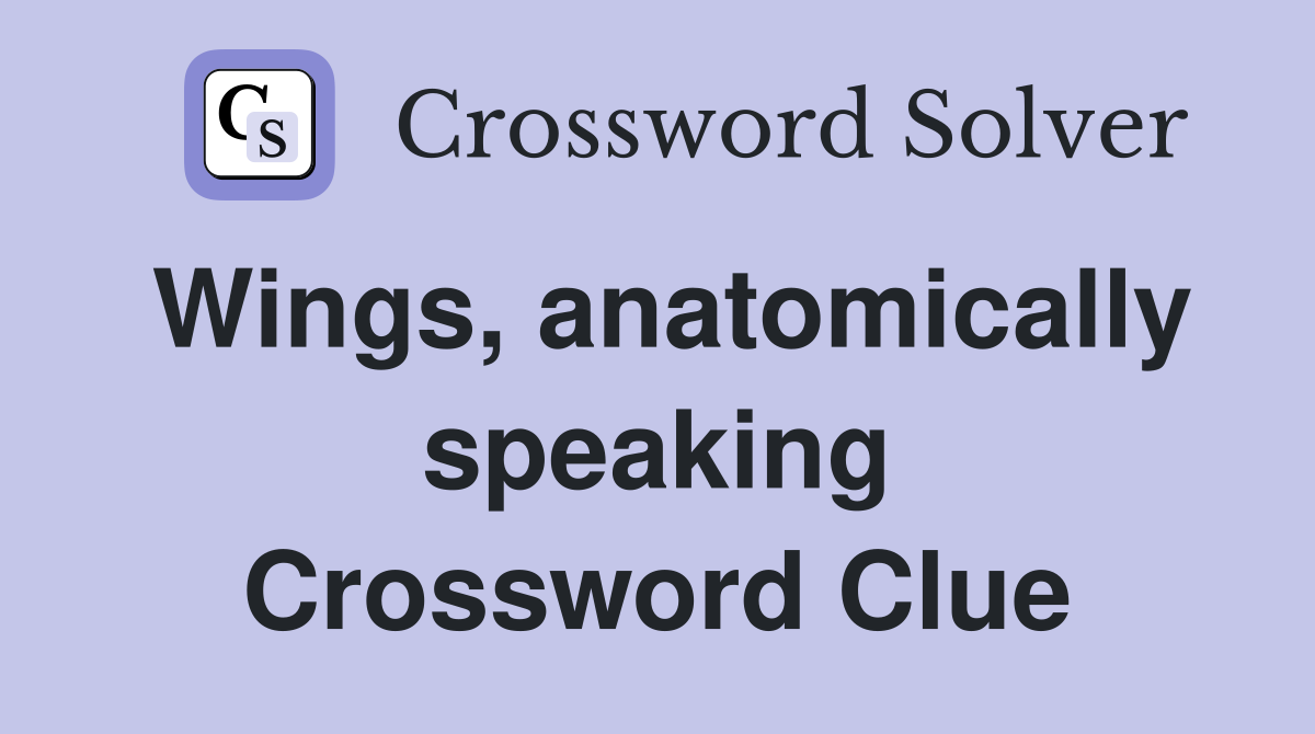 Wings, anatomically speaking Crossword Clue