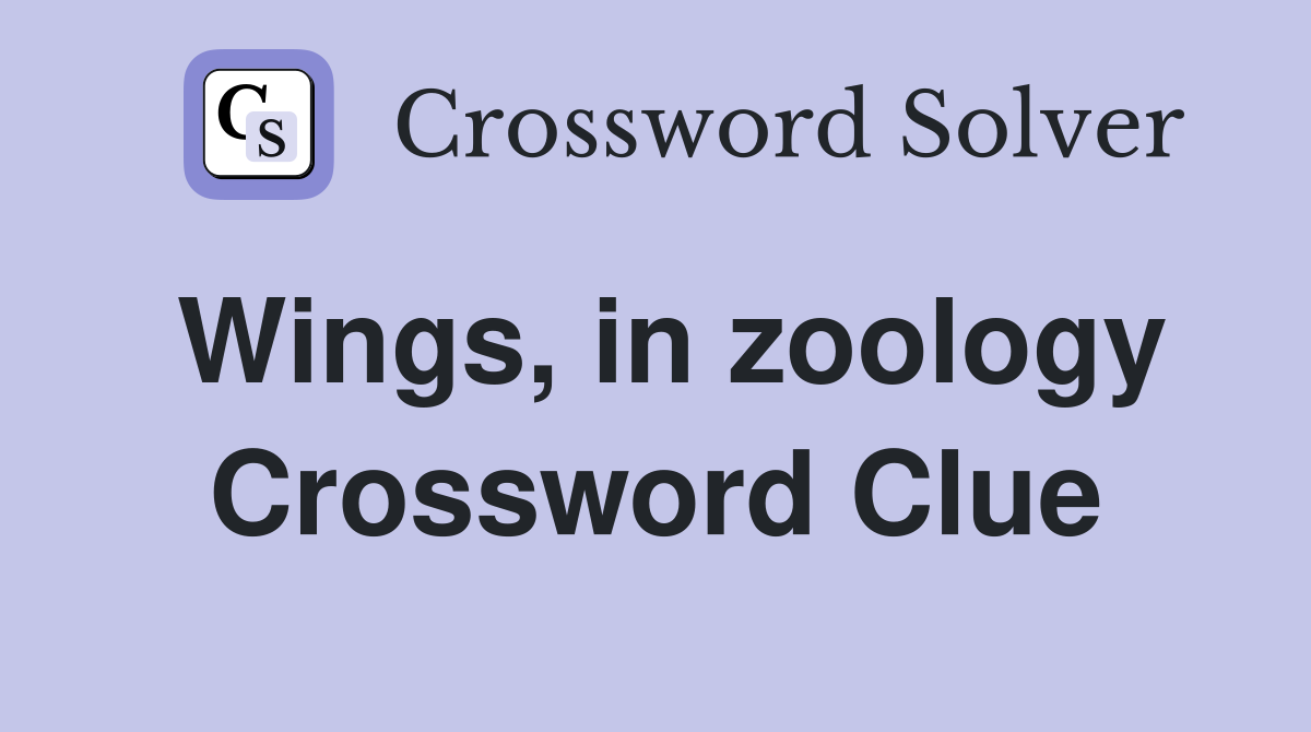Wings, in zoology Crossword Clue