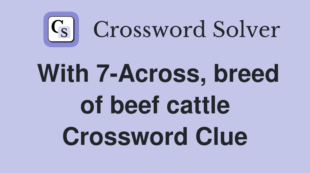 With 7-Across, breed of beef cattle Crossword Clue