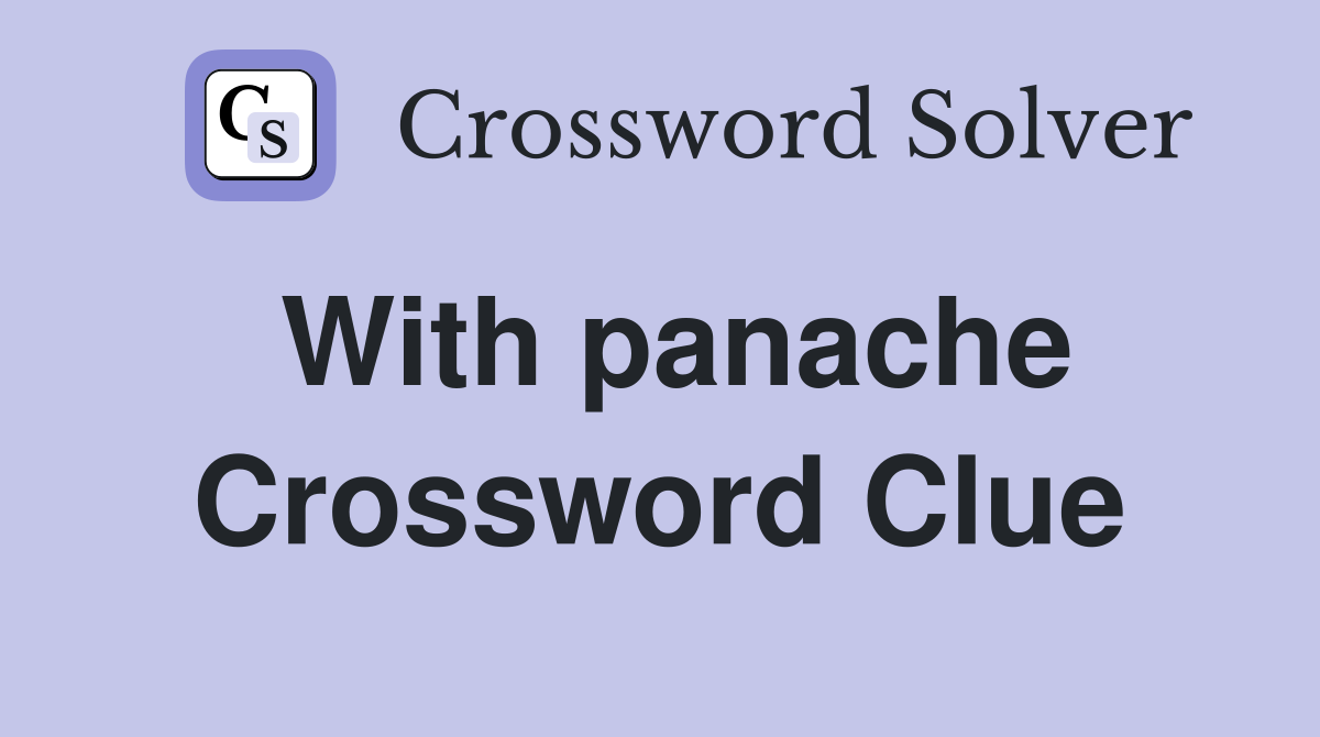 With panache Crossword Clue