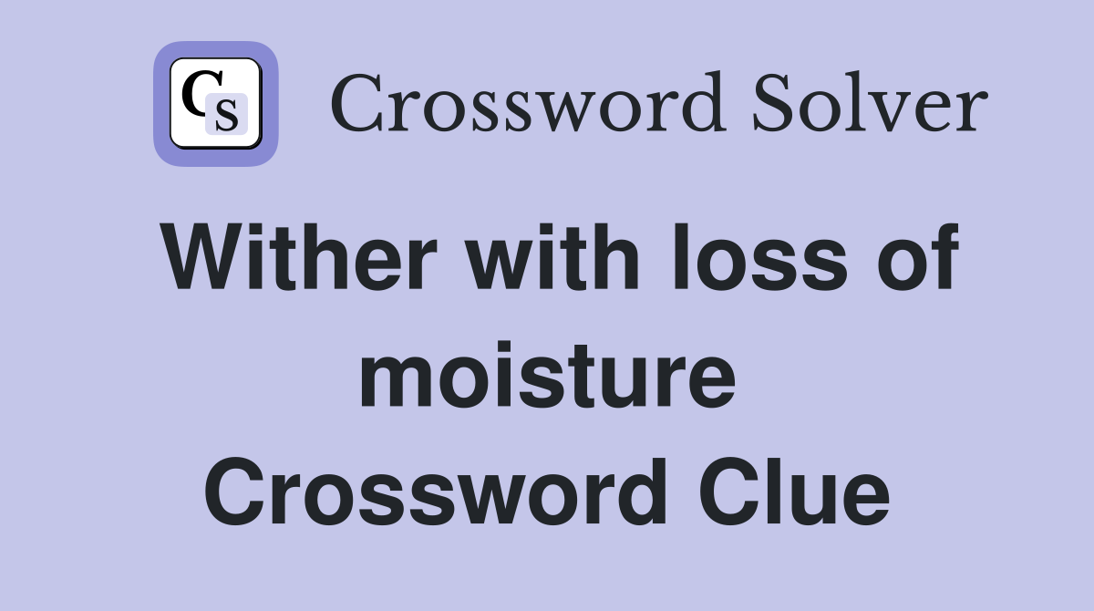 Wither with loss of moisture Crossword Clue