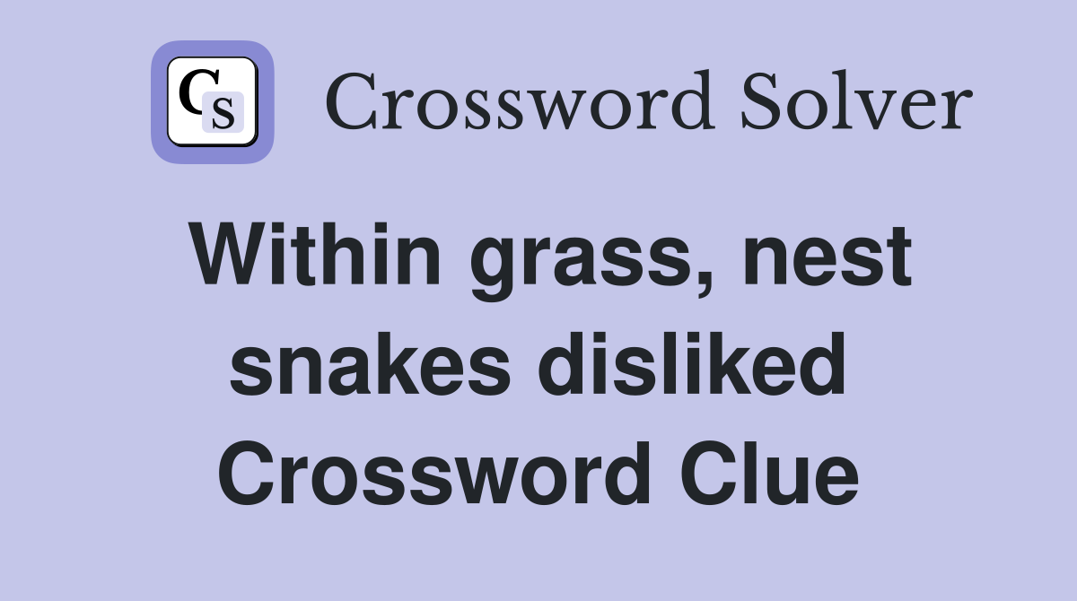 Within grass, nest snakes disliked Crossword Clue