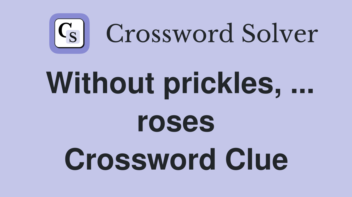 Without prickles, ... roses Crossword Clue