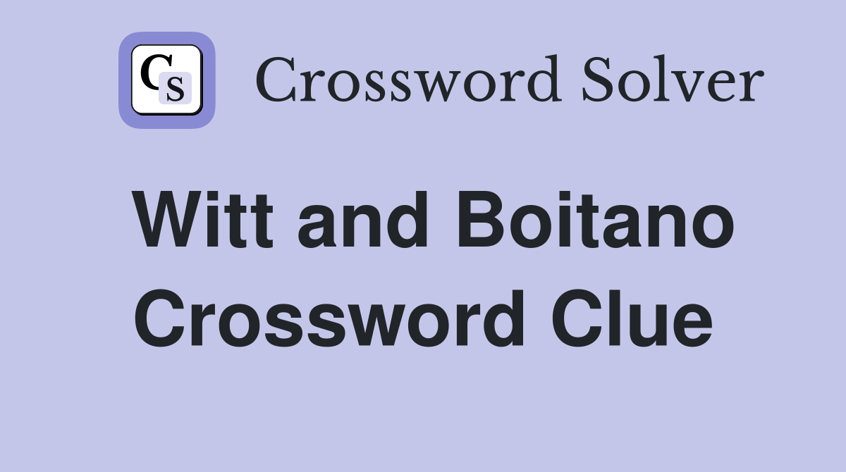 Witt and Boitano Crossword Clue