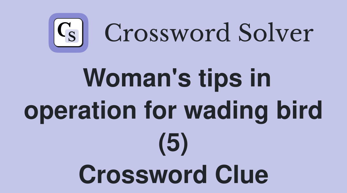 Woman's tips in operation for wading bird (5) Crossword Clue