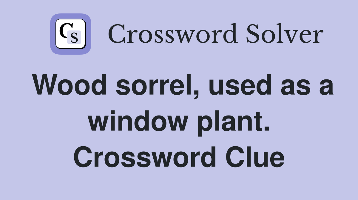 Wood sorrel, used as a window plant. Crossword Clue