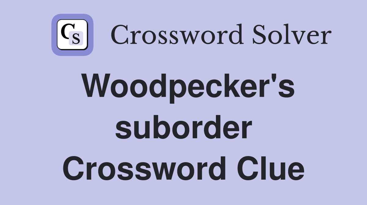 Woodpecker's suborder Crossword Clue