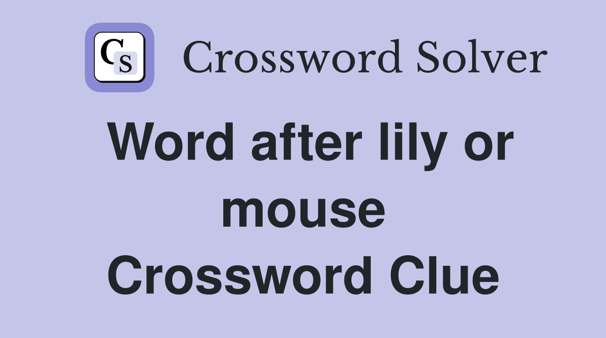Word after lily or mouse Crossword Clue