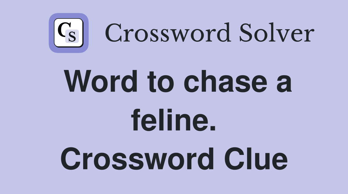 Word to chase a feline. Crossword Clue